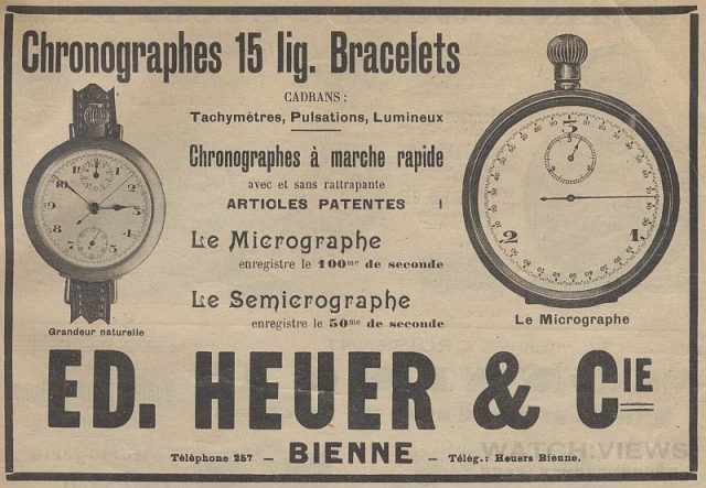 TAG Heuer泰格豪雅於1920年代的高精準度計時器廣告。