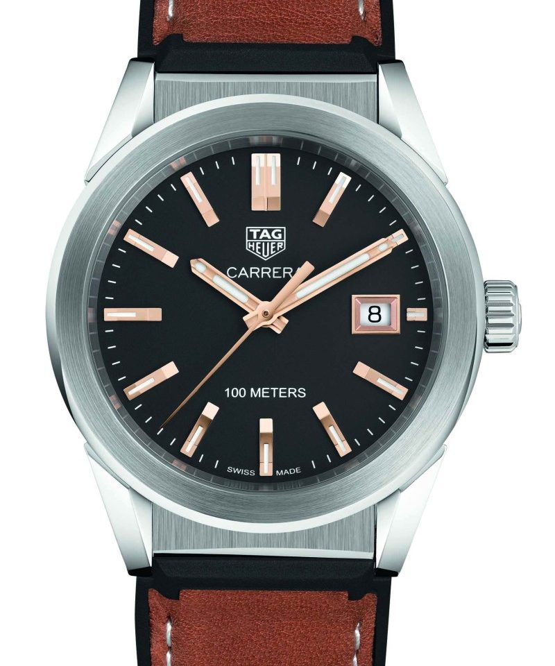 Carrera Lady女裝腕錶，黑色錶盤，栗色全粒面小牛皮錶帶，建議售價NT$65,300。