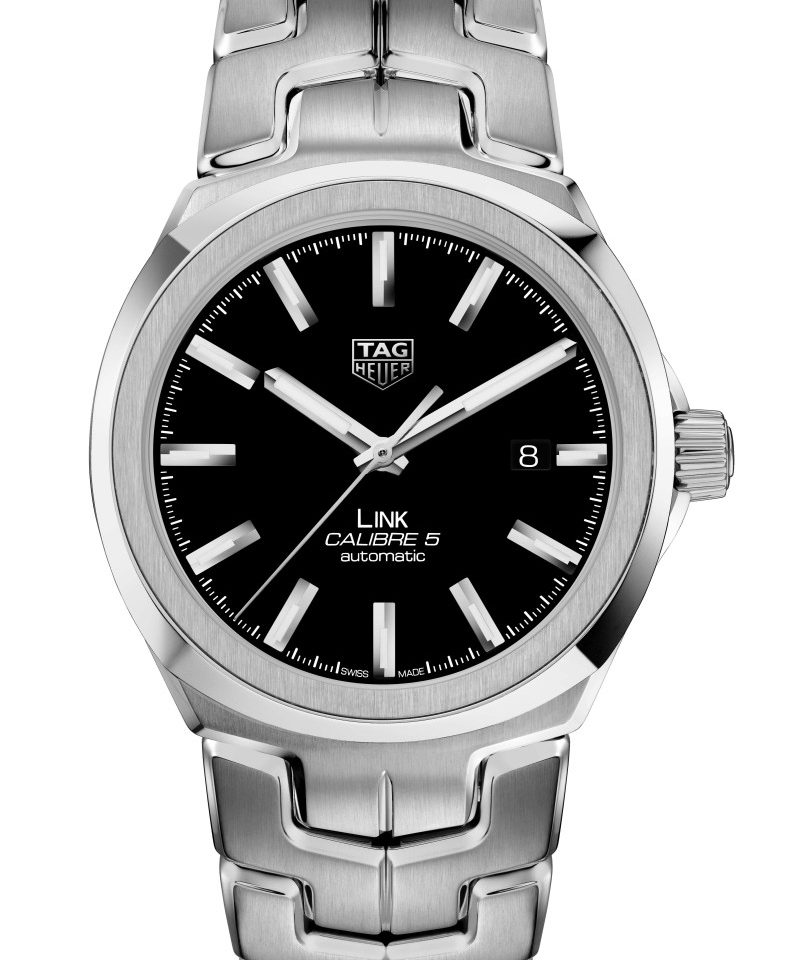 Link Calibre 5精鋼男士自動腕錶，黑色錶盤，建議售價NT$94,200。