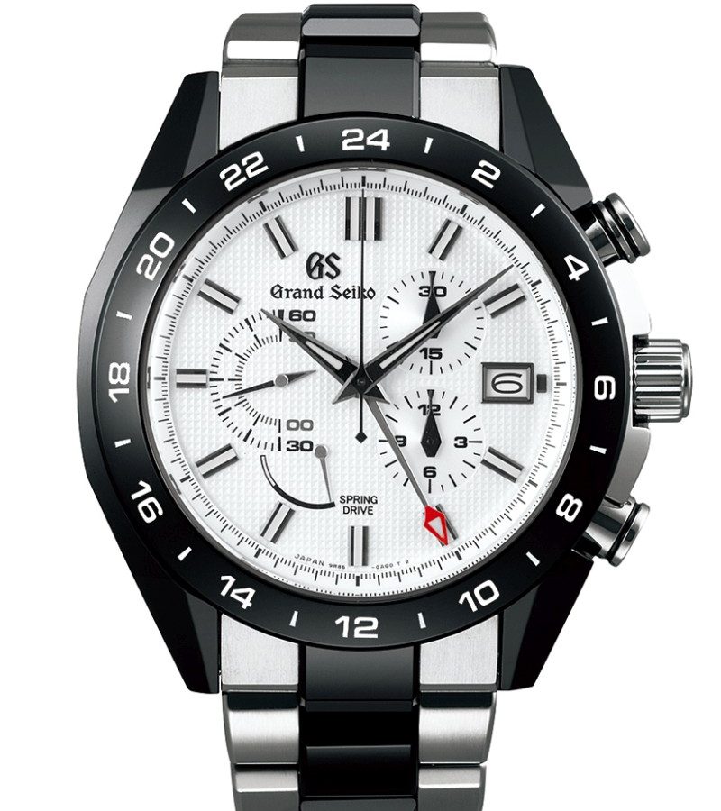 Grand Seiko 黑色陶瓷系列Spring Drive GMT計時碼錶，型號SBGC221