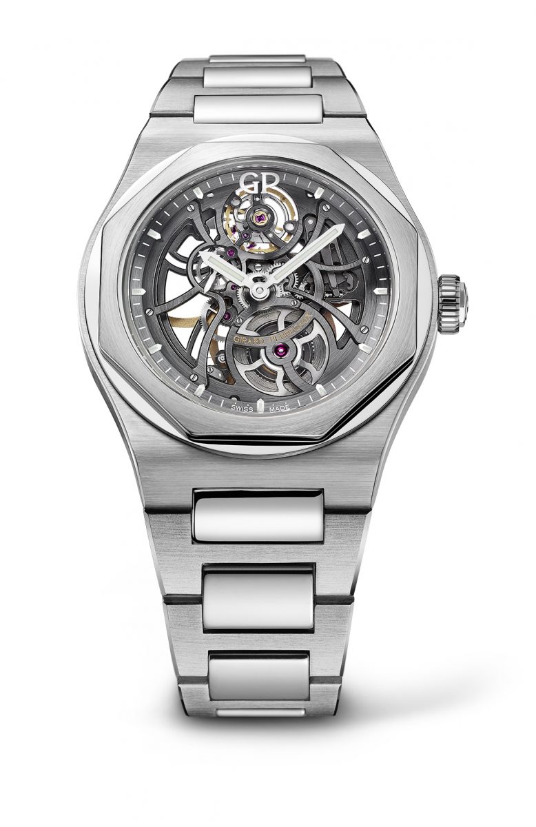 Laureato Skeleton 桂冠系列鏤空腕錶精鋼款，參考售價 NTD 972,000