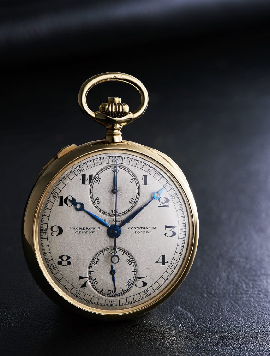 18K黃金雙秒追針計時懷錶，Ref. 11814，參考售價：NTD 1,925,000