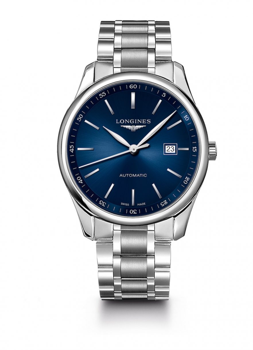 Longines 浪琴表巨擘系列午夜藍不銹鋼腕錶 (L2.893.4.92.6)，參考售價 NTD 67,400