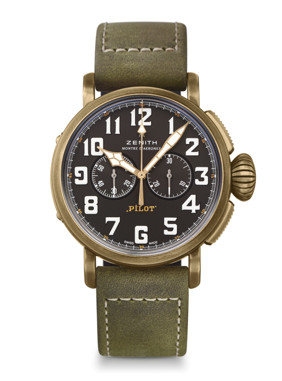 ZENITH Pilot Type 20 Extra Special 45毫米青銅計時腕錶，參考售價 NTD248,300。