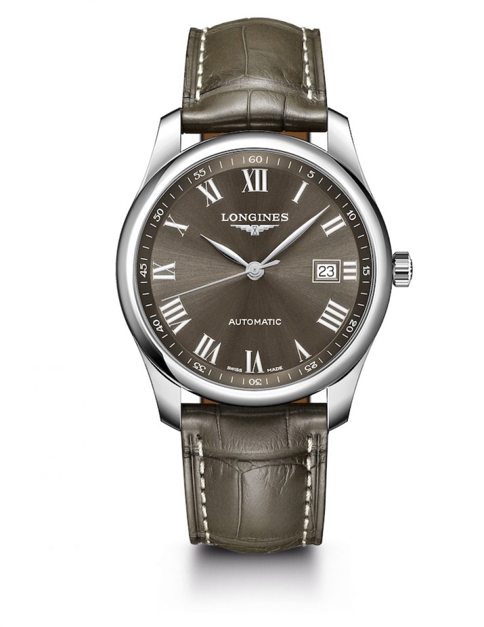 Longines 浪琴表巨擘系列曜石灰鱷魚皮腕錶 (L2.793.4.71.5)，錶徑40毫米，參考售價 NT$65,000