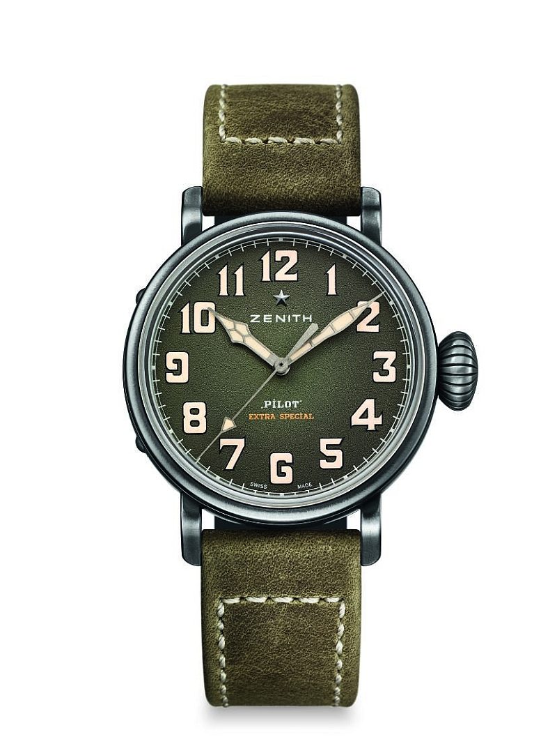 Pilot Type 20 Extra Special 40 毫米腕錶，橄欖綠色錶盤，橄欖綠色錶帶，限量250只。