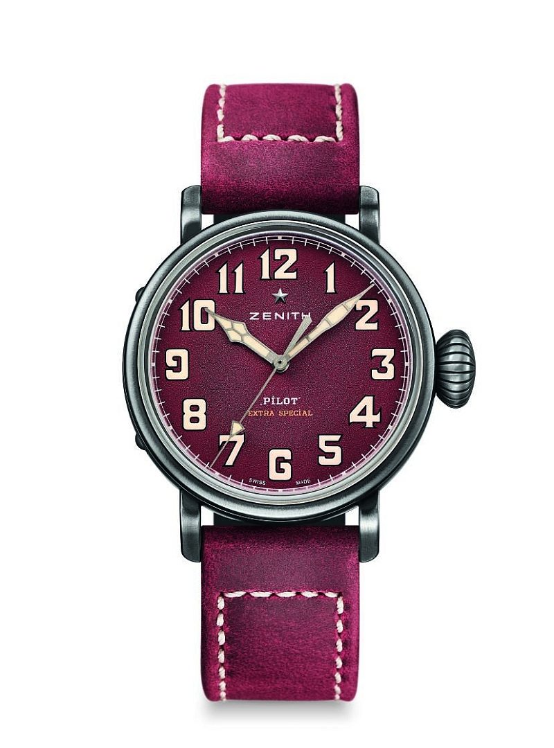 Pilot Type 20 Extra Special 40 毫米腕錶，勃艮第酒紅色錶盤，勃艮第酒紅色錶帶，限量250只。