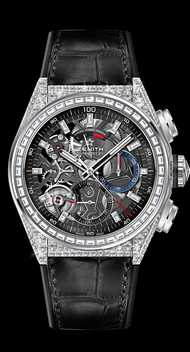 efy El Primero 21 鑲鑽腕錶，錶圈鑲鑽款，建議售價NT$640,000