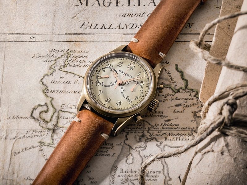 萬寶龍1858 系列計時自動腕錶，建議售價約NTD162,200