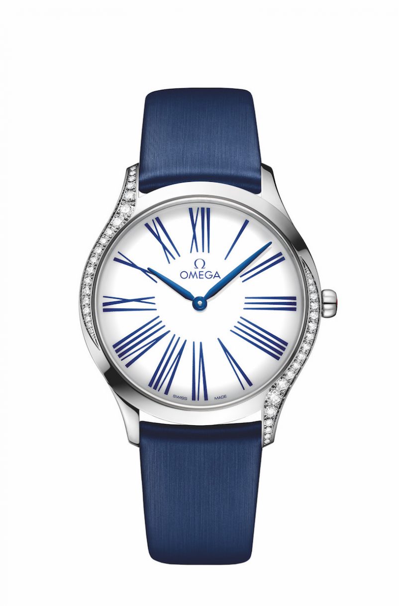 碟飛系列TRÉSOR腕錶不鏽鋼鑲鑽錶款，錶徑36毫米，參考售價NTD144,900。