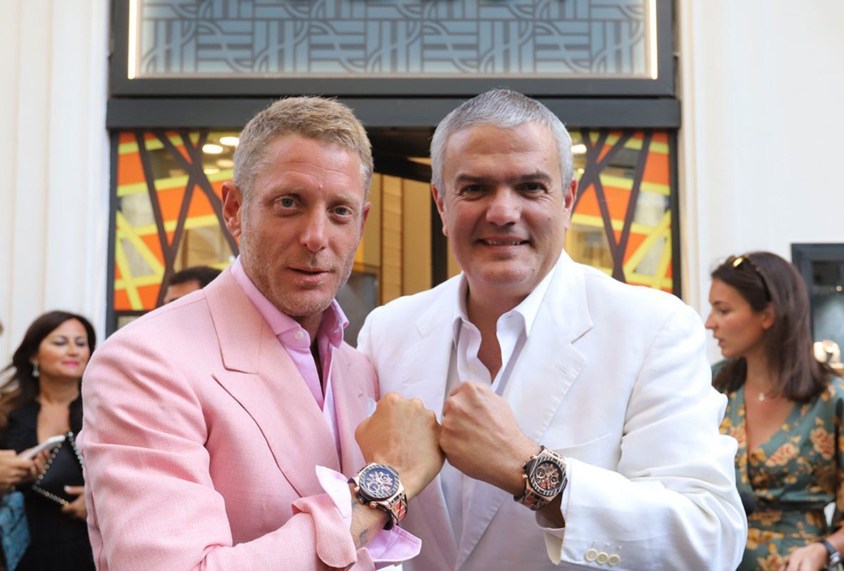 (左起)Italia Independent創辦人Lapo Elkann與Hublot CEO Ricardo Guadalupe。