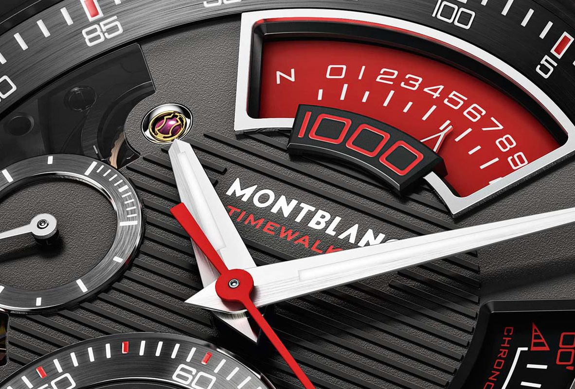 TimeWalker Chronograph 1000 Limited Edition 18透過扇形窗顯示1/1000秒計時數字。