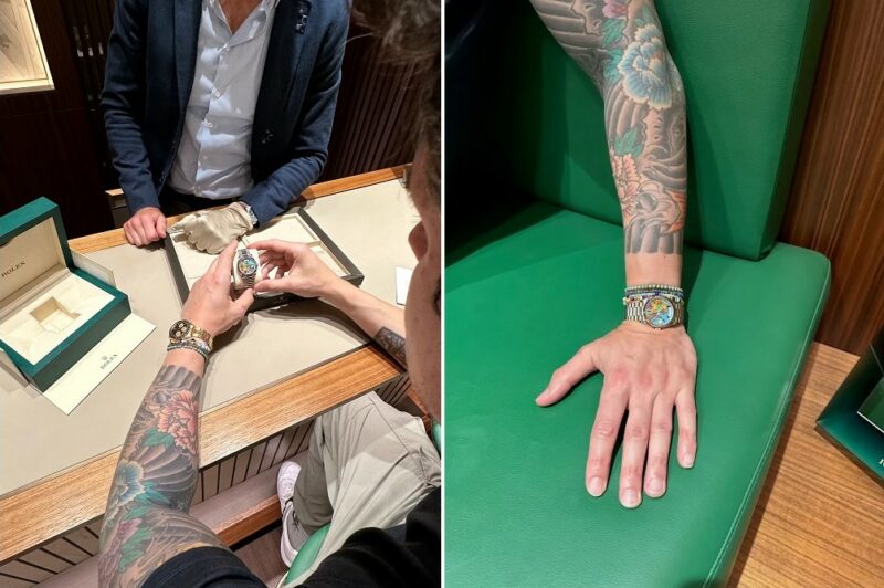 John Mayer Try on the Rolex Jigsaw Day-Date